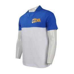 P821 度身訂製V領反領Polo恤 大量訂做拼色Polo恤 自製logo印花Polo恤 Polo恤專門店    白色撞色彩藍色 P821 度身訂製V領反領Polo恤 大量訂做拼色Polo恤 自製logo印花Polo恤 Polo恤專門店    白色撞色彩藍色